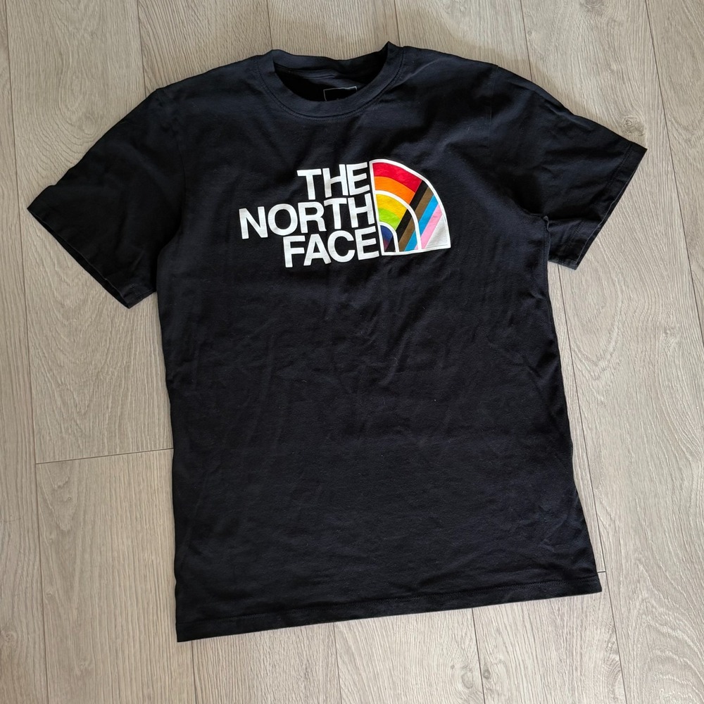 The North Face Mens Rainbow Pride Logo T Shirt Black Size Small Outdoors Hiking
